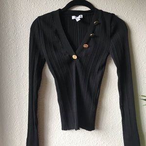 NEVER WORN - black long sleeve with gold accents